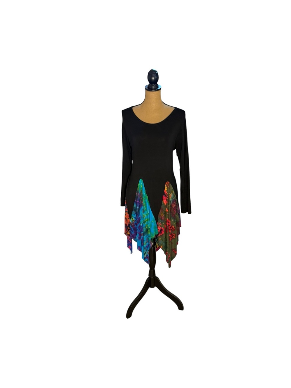 Boho Tie Dye Pixie Hem Tunic Dress M L 1X Ren Fest Fairy Grunge Whimsigoth Rare